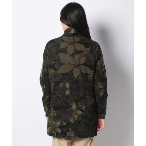 NWT Desigual cotton green & black tropical print camouflage sequined jacket, XS - Picture 6 of 16